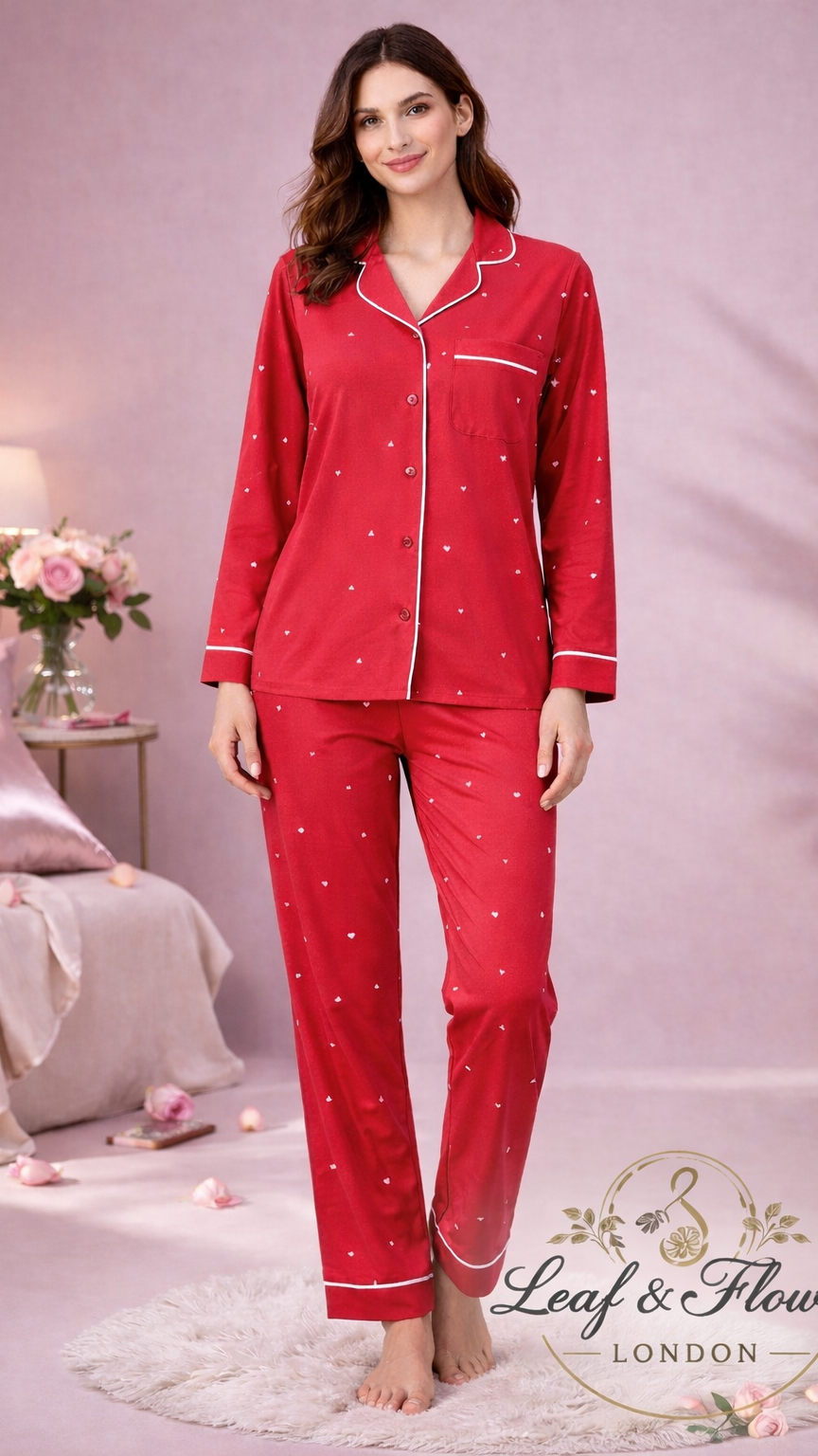 Ladies Pj Pyjama Set Woman Night Wear PJ Set Loungewear Nightwear Top Bottom