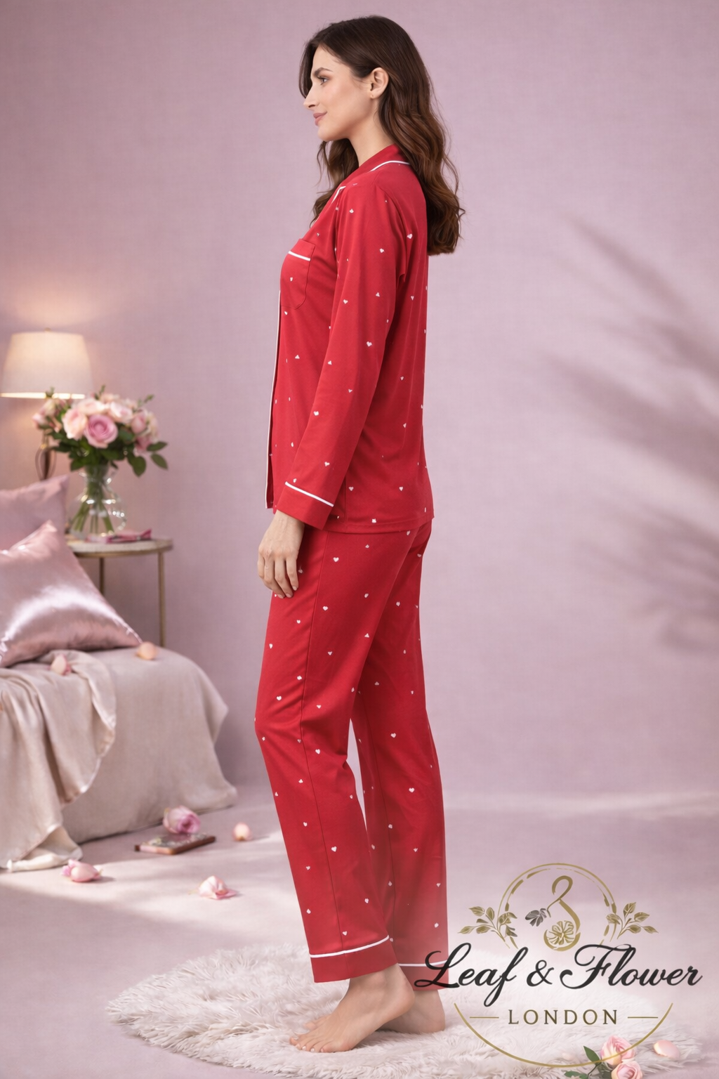 Ladies Pj Pyjama Set Woman Night Wear PJ Set Loungewear Nightwear Top Bottom