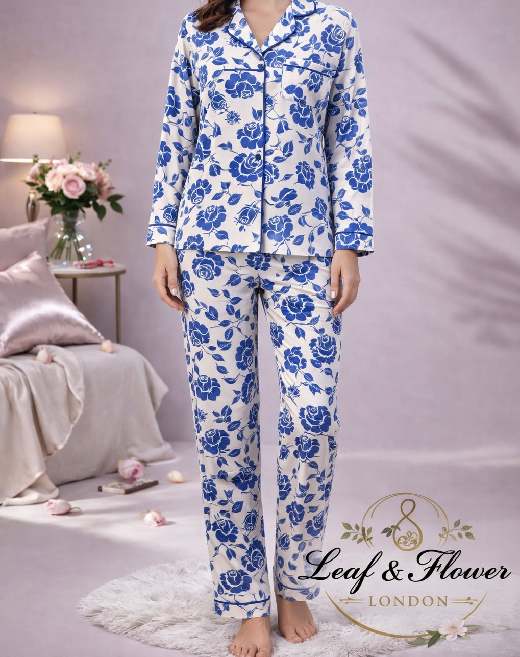 Ladies Pj Pyjama Set Woman Night Wear PJ Set Loungewear Nightwear Top Bottom
